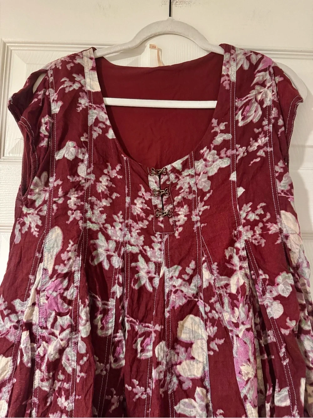 Free People Sully Dress Raisin Combo Floral Babydoll Mini Dress XS